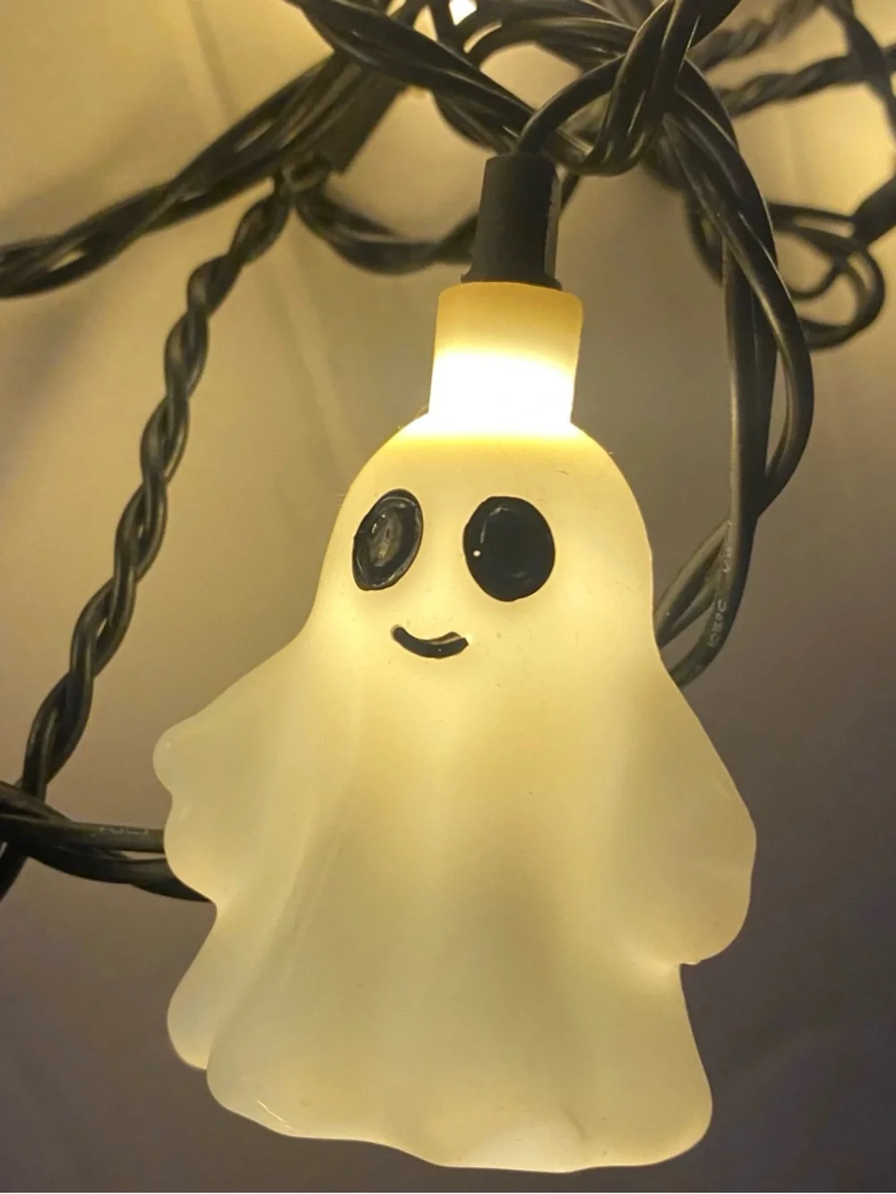 Halloween Ghost String Holiday Lights Set of 10 Blow Mold Ghost Lighted